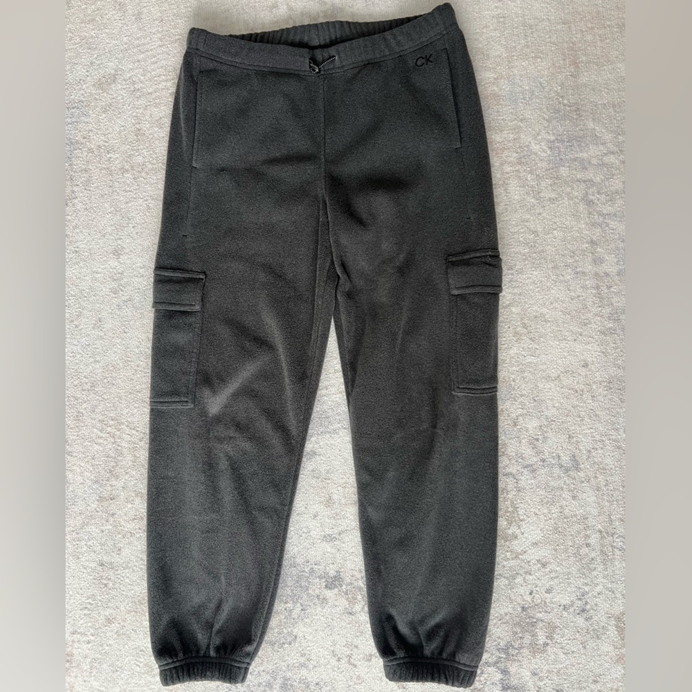 Calvin Klein Women’s Dark Gray Fleece Cargo Pants